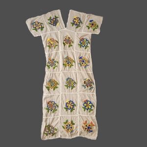 Free People Momo New‎ York Embroidered Kaftan Dress Josin Ivory One Size